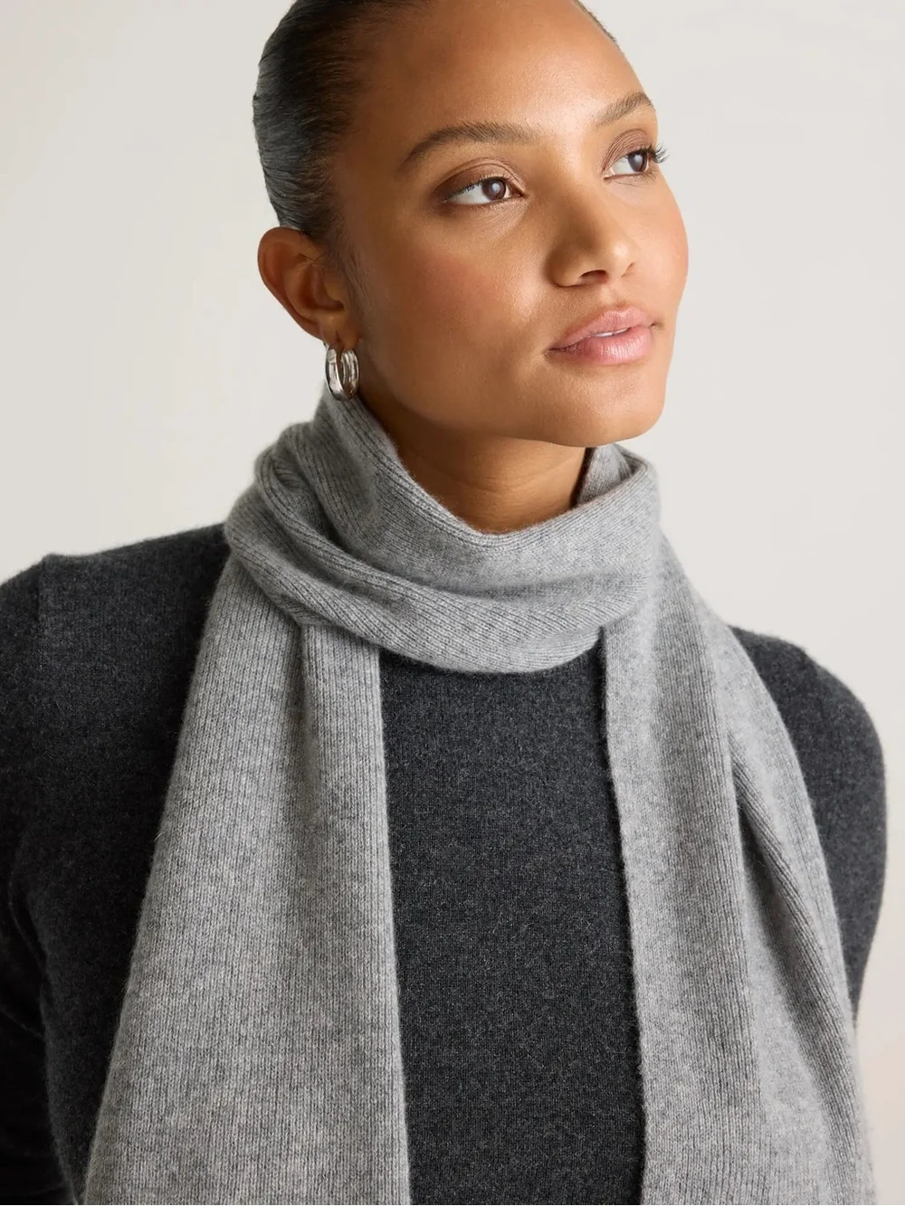 NWT QUINCE Mongolian Cashmere Scarf Heather Grey 8563